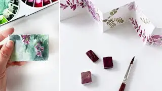 Mini Accordion Sketchbook Tour | Flip-through of my watercolor sketchbook of flowers