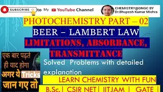 B.Sc. III Year | Photochemistry  Lambert Law | Beer Law|  Absorbance |Transmittance #bscchemistry
