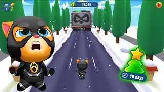 Talking Tom Gold Run New Update - Festive Fun in Snow Fails - Super Ginger vs Raccoon!