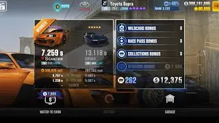 CSR2 - Toyota Supra (intake stock) (1/2 mile) - tune & shift for Tournaments (day 1) - 7.259