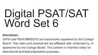 Digital PSAT SAT Word Set 6
