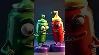 Creepy Soda Can Monsters 😱 | Funny 3D Horror Comedy Animation Loop | #shorts