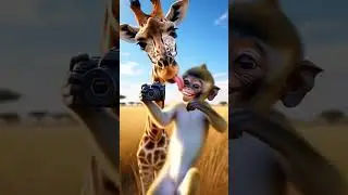 Monkey selfie time! 🐵 Hanging out with animal friends in the wildest photoshoot ever🦓#monkeyselfie