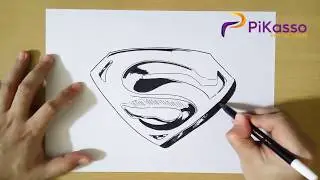 How to Draw Superman Logo step by step