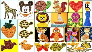 My All Kolase dari biji bijan Craft 🎨 🖼| Pulses Drawing | Rice Craft Ideas | Grain Art | Kolaj Kam🖼