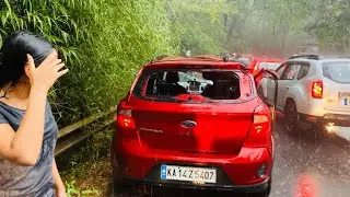Live car truck bike accident