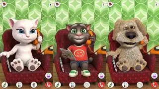 Talking Tom Cat vs Talking Ben the Dog vs Talking Angela - All Foods