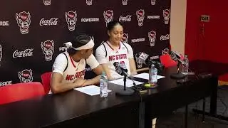 NC State's Ky'she Lunan and Khamil Pierre meet with the media after the win over  Georgia Tech