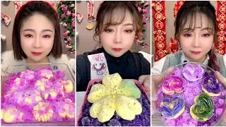 ASMR ice eating with passion fruit 