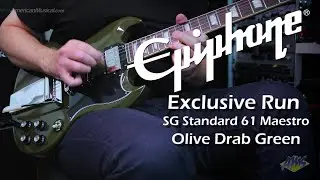 Epiphone Exclusive Run SG Standard 61 Maestro Guitar Olive Drab Green - American Musical Supply