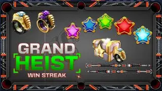 Grand Heist Win Streak 🤑 Free Cue + Ring And 8 Ball Pool Max Trick