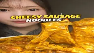 🔥INSANE Cheesy Sausage Noodles Pull 🤤 | Viral Mukbang