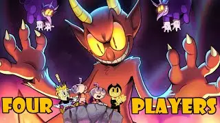 Cuphead 4 Players Co-op Gameplay Destroying The Devil !!