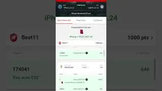 won iphone and 5 lakh rs in my11circle