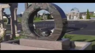 800 lb floating rolling granite ring fountain -- Defies gravity!