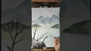 彩墨寫意       十里桃花映碧流    一篙春水到山頭      山里人