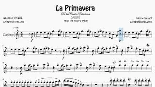La Primavera Partitura Completa de Clarinete Do Mayor Tonalidad Fácil
