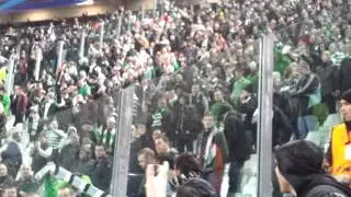 Celtic and Juventus Fans Swapping Scarves - Juventus vs Celtic - 06/03/13