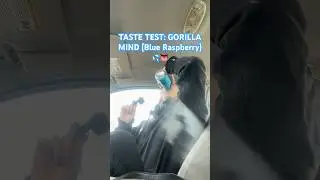 TASTE TEST GORILLA MIND in flavor blue raspberry 🫐💦👅 sorry the mic was too loud 😭 #asmr
