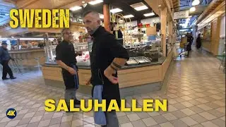  Beautiful Sweden 🇸🇪 | Saluhallen Gothenburg Food Market Walk 4K UHD 🍞🍷