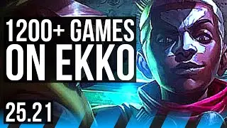 EKKO vs SYLAS (MID) | 1200+ games, 11/3/4 | KR Master | 25.21