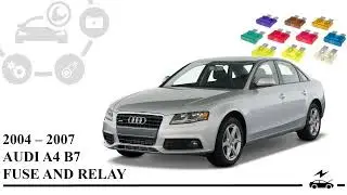 Fuse box diagram Audi A4 B7 2004 2005 2006 2007 relay with assignment and location