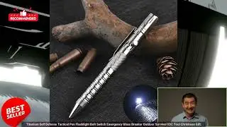 2255800320105646 Titanium Self Defense Tactical Pen Flashlight Bolt Switch Emergency Gl