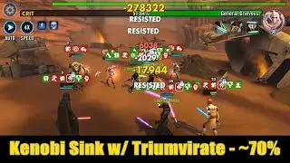 Kenobi Sink w/ Sith Triumvirate and Nest | SWGOH