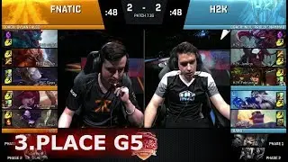Fnatic vs H2K Gaming | Game 5 3rd Place S7 EU LCS Summer 2017 Play-Offs in Paris | FNC vs H2K G5