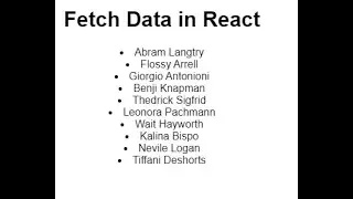 fetch Api In React 