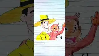Drawing curious george #shorts #art #drawing #colors #curiousgeorge #monkey #kartun