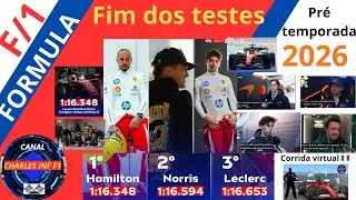 F 1 2026:Fim dos Testes na Espanha/Ferrari de Hamilton sai na frente 5&deg;Dia,e corrida virtual em 🇮🇹 !