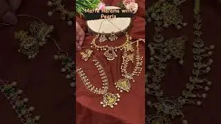 MATTE HARAM WITH PEARLS FROM NITHILAH!✨ #imitationjewellery #earrings #nithilah #shortnecklace #gold