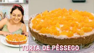 SOBREMESA CREMOSA DE PÊSSEGO | TORTA DE PÊSSEGO DELICIOSA
