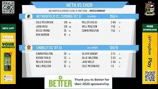 Netherfield CC, Cumbria 1st XI v Chorley CC 1st XI