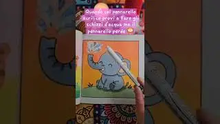 asmr coloring elefante 🐘 tutto perfetto&hellip; fino alla fine 😅 #asmr #potatolibri