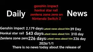 Daily genshin impact honkai star rail zenlens zone zero on Nintendo Switch 2 - 36day