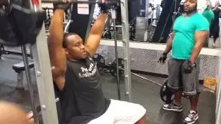 Terry Colquitt working out in the gym