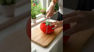 【ASMR】Slicing a Tomato Plush with a Glass Knife#asmr #asmrsounds #relaxing #satisfyling #cuttingasmr