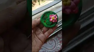 Lotus Pond Clay art 🪷|| Mini lotus pond keyring || #lotuspond #clayart #lotuspainting #keyring