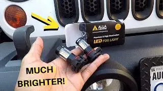 Как заменить противотуманные фары на Jeep Wrangler! Установка светодиодов