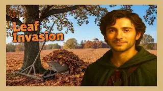 Clyde Tries to Help Rake Leaves at Thomas Jefferson&rsquo;s Estate 🌬🍂 | Sleepy Time Traveler
