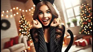 🐱 Funcredible Black Cat Ears and Tail - Furry Cat Costume | Best Black Cat Ears and Tail 🖤