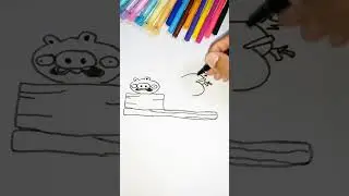 Angry Birds|Easy Drawing Angry Birds #drawingforkids  #drawingstepbystep #angrybirds #shorts