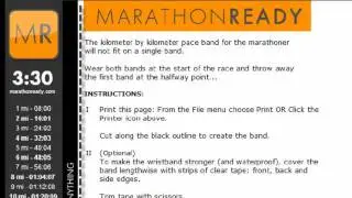 Marathon Pace Band - Training for a Marathon - MarathonReady.com