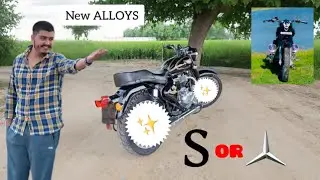 New model standard alloy wheels installation 💸|| कैसी लगरी है बुलेटे😨|| Bataliyan black 🏍️