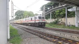 Freshly pohed ROYAPURAM WAP7 non hog tows 22207 Chennai- Tvc AC express crawling Indian RAILWAYS