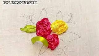 Most elegant ribbon embroidery and cute rose design 