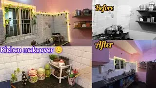 Indian Non modular kitchen Makeover| ನನ್ನ ಪುಟ್ಟ ಅಡುಗೆಮನೆ ಮೇಕ್ ಓವರ್| Tips.
