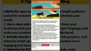 5 small Tips to Grow your Blog #bloggingtips #simplifyblogging #blogging